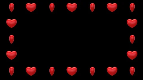 Rotating hearts frame Stock Footage 100334790
