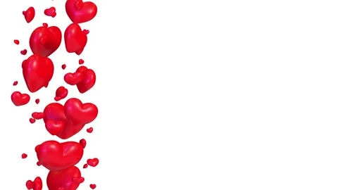 Rotating hearts rise from the side of the image, background for valentine's.. 스톡 동영상 262433694
