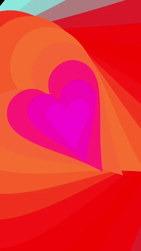 Rotating Hearts in a Warm Color Gradient. Vertical Background Stock-Footage 263686133