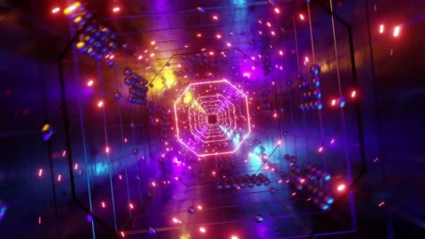 Rotating Hexagon Tunnel Loop Video stock 165149771