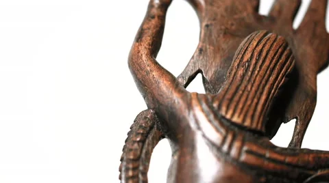 Rotating Hindu 'Dancing Shiva' statue, isolated + space for typography (loop) Stock Footage 65304156
