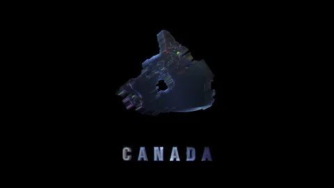 Rotating hologram of canada map on black background Stock Footage 313389435
