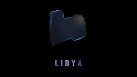 Rotating holographic map of libya on black background Stock Footage 319012980