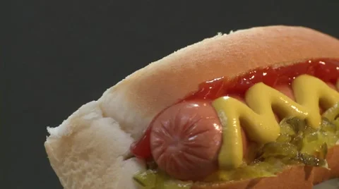 A rotating hot dog Stock Footage