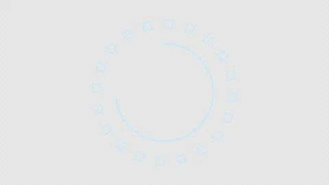 Rotating HUD element blue dots and rings seamless loop alpha channel 3d render. 動画素材 289033572