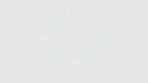 Rotating HUD element cyan dots and rings seamless loop alpha channel 3d render. 動画素材 289033598