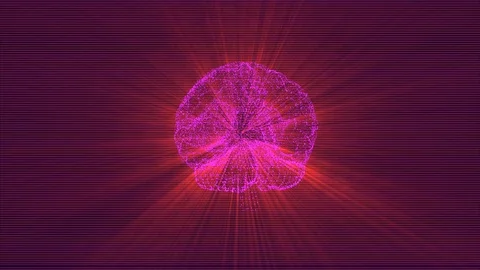 A rotating human brain electrically charging from an external electricity source Vídeo Stock 121811982