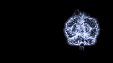 A rotating human brain electrically charging from an internal electricity source Stock Footage 121814858