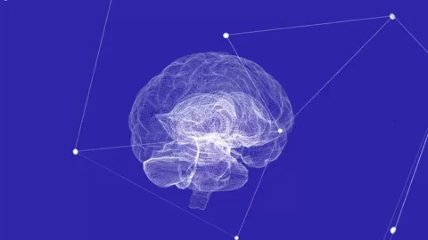 Rotating Human Brain Model Animation. Artificial Intelligence (AI). Stock Footage 211782743