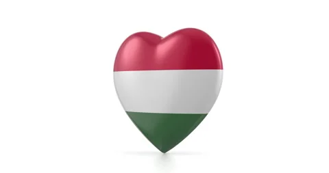 Rotating Hungary flag heart Stock Footage 291920977