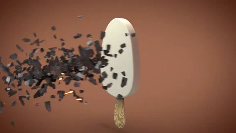 Rotating ice cream and dripping cream on it. Chocolate ice cream rotating on Stock Footage 219668702