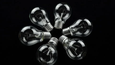 Rotating Incandescent Bulbs. Stock Footage 143994971