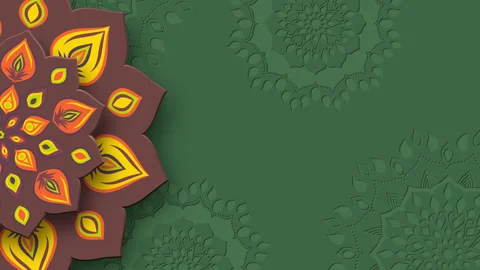 Rotating Indian Rangoli with copy space. Stock Footage 248381930