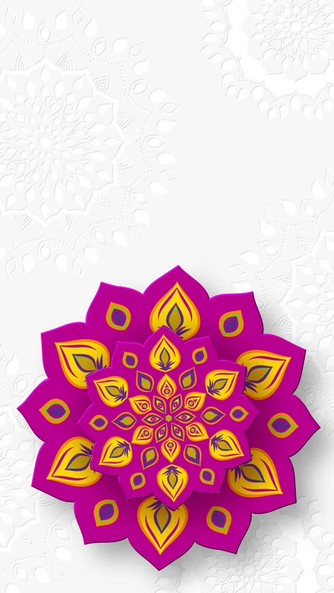 Rotating Indian Rangoli or Mandala for Diwali festival of lights. Stock Footage 308303395