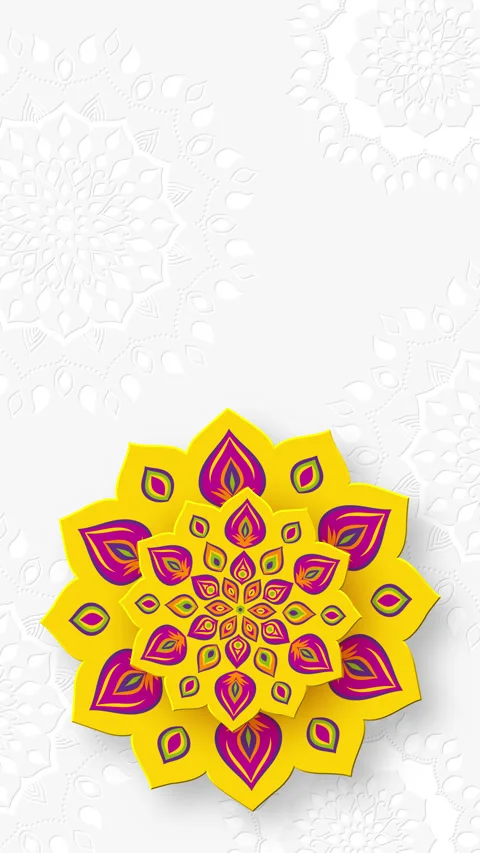 Rotating Indian Rangoli or Mandala for Diwali festival of lights. Stock Footage 308506836
