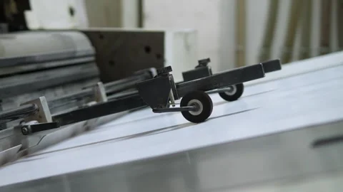 Rotating Ink Rollers Spreading Color on a Large Industrial Printing Machine Stock Footage 321541492