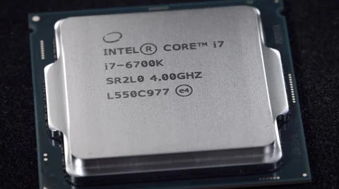 Rotating intel cpu on dark background zoom Stock Footage 65778945