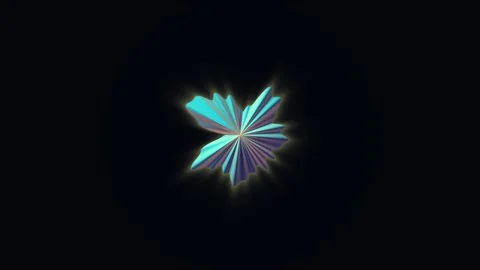 Rotating iridescent abstract flower shape Stock Footage 340180227