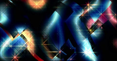 Rotating iridescent rectangles with stars Stock Footage 142799342