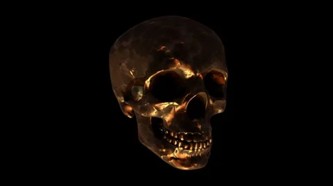 Rotating iron skull Video stock 7755315