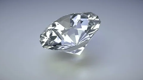 Rotating isolated diamond on a white background photo realistic 3d render loop Video stock 117984835