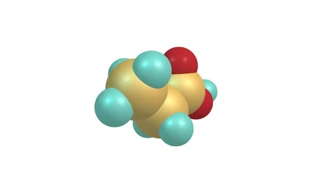 Rotating isolated propionic acid molecule video Stock Footage 150106819