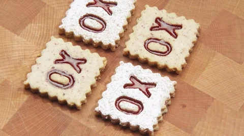 Rotating jam biscuits Stock Footage 8571159