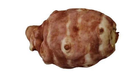 Rotating Jerusalem Artichoke on White Background (Looping) Stock Footage 139895893
