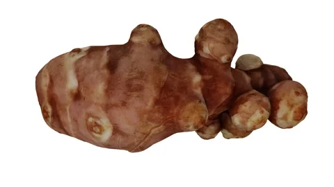 Rotating Jerusalem Artichoke on White Background (Looping) Stock Footage 139896542