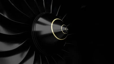 Rotating jet engine blades | Stock Video | Pond5