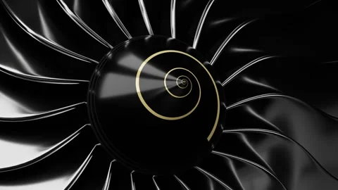 Rotating jet engine blades | Stock Video | Pond5