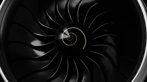 Rotating jet engine blades | Stock Video | Pond5