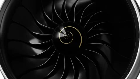 Rotating jet engine blades | Stock Video | Pond5