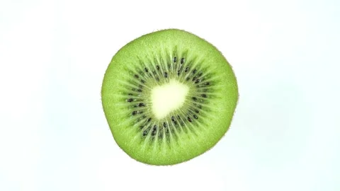 Rotating Kiwi Piece In Section. Stock Footage 257662720