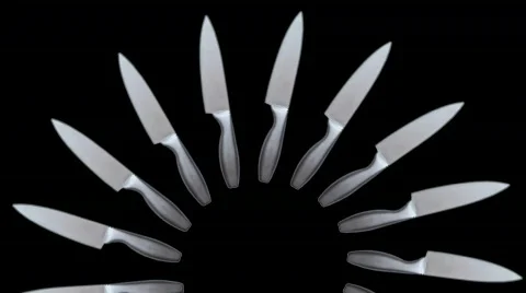 Rotating Knives Animation Stock Footage 303480