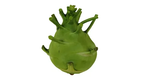 Rotating Kohlrabi White Background (Looping) Stock Footage 147559076