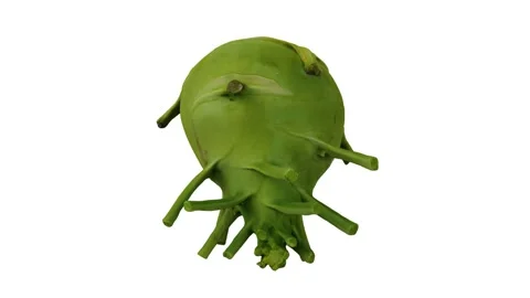 Rotating Kohlrabi White Background (Looping) Stock Footage 147559194