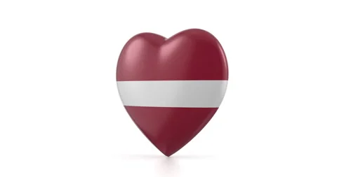 Rotating Latvia flag heart Stock Footage 292867418
