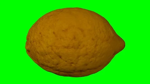 Rotating Lemon on Green Background Stock Footage 93386260