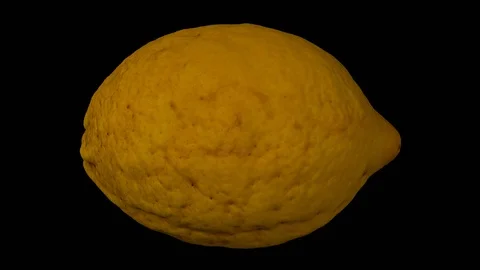 Rotating Lemon on Transparent Background (Alpha Channel) Stock Footage 93339796