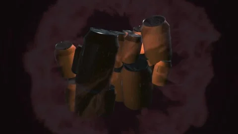 Rotating lemonade can. Sparkling water. 3D animation. Objects spinning. Vídeos de archivo 152867183