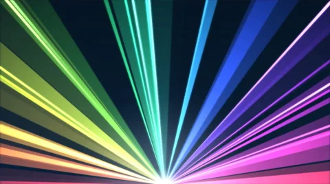Rotating Light Beams Animation - Loop Rainbow Stock Footage