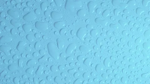 Rotating light blue pastel background with water drops or transparent cosmetic Stock Footage 220015539