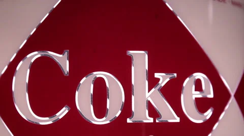 A Rotating-Light Coke Display Stock Footage 46445651