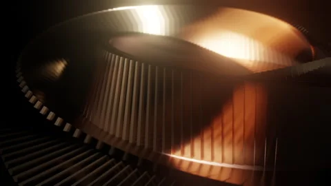 Rotating, light-reflecting parts Stock Footage 250149906