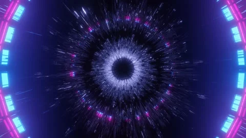 Rotating Light Tunnel in Dark Space 4k uhd 3d rendering vj loop Stock Footage 137460361
