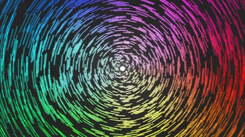 Rotating Lines of Light Animation - Loop Rainbow Stock Footage 49282271