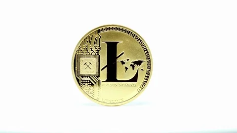 Rotating litecoin  Stock Footage 90481757