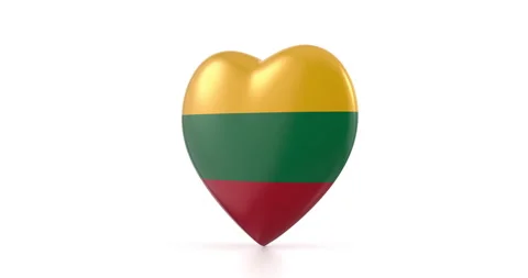 Rotating Lithuania flag heart Stock Footage 292867444