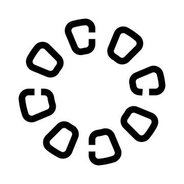 Rotating loading symbol with interconnected abstract shapes 스톡 일러스트